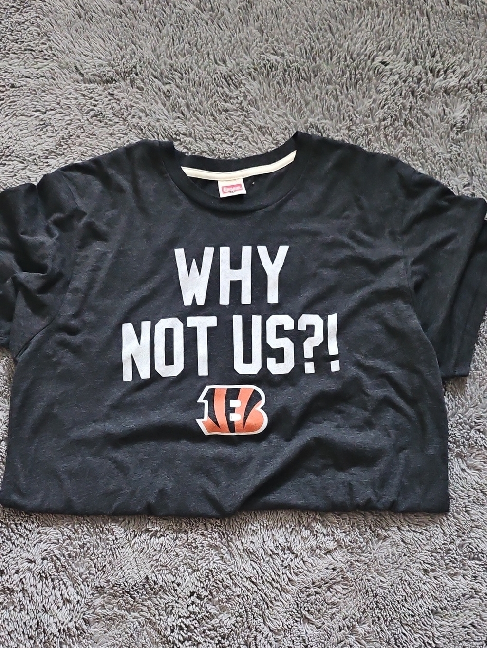HOMAGE Cincinnati Bengals Black Short-Sleeve Tee with White Slogan & Orange Logo